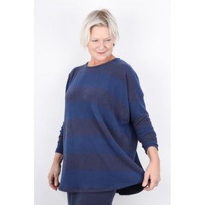 MAMA B Blue Cotton Fleece Lined Sunny Swing Tunic L